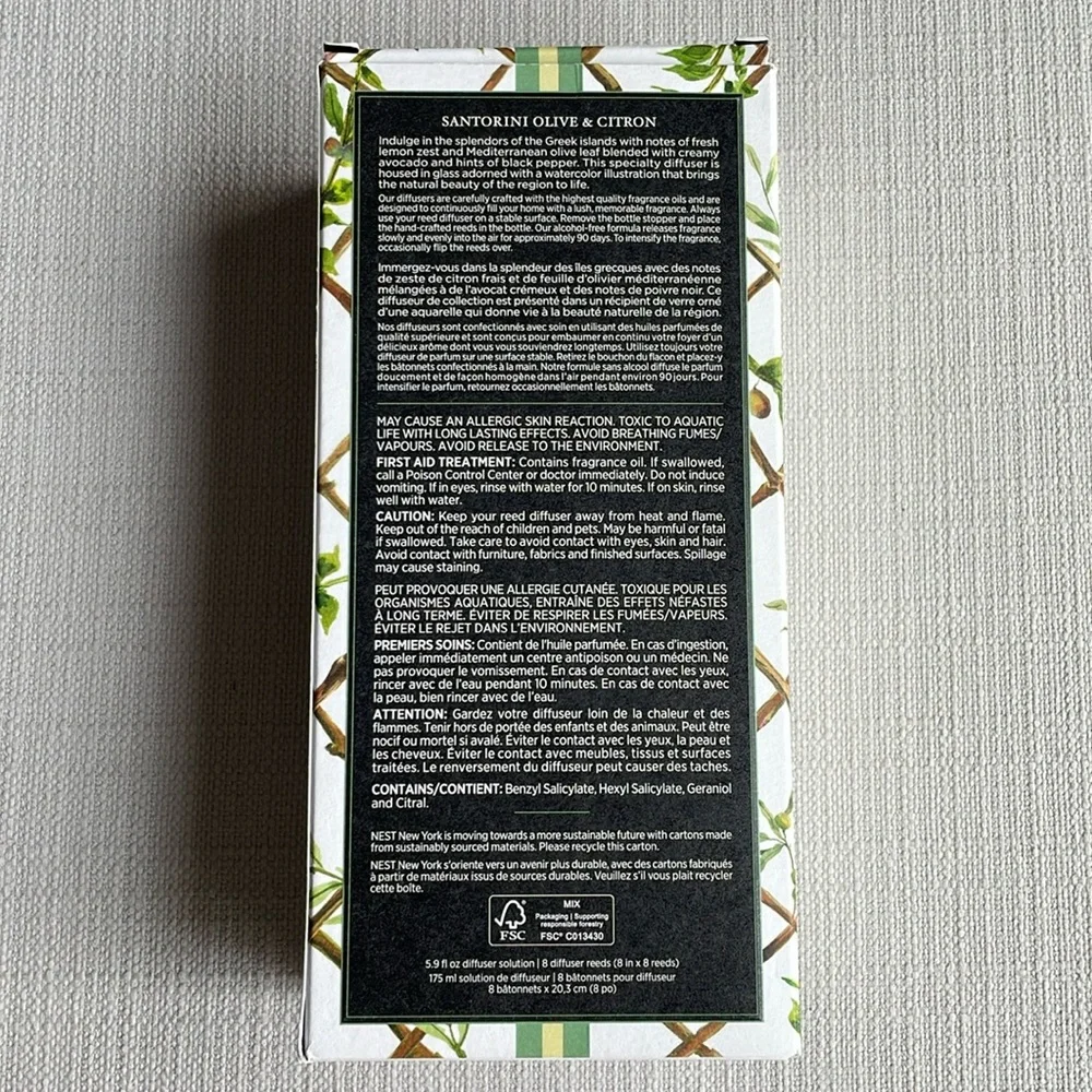 NEST Fragrances Santorini Olive & Citron Reed Diffuser - Picture 6 of 13